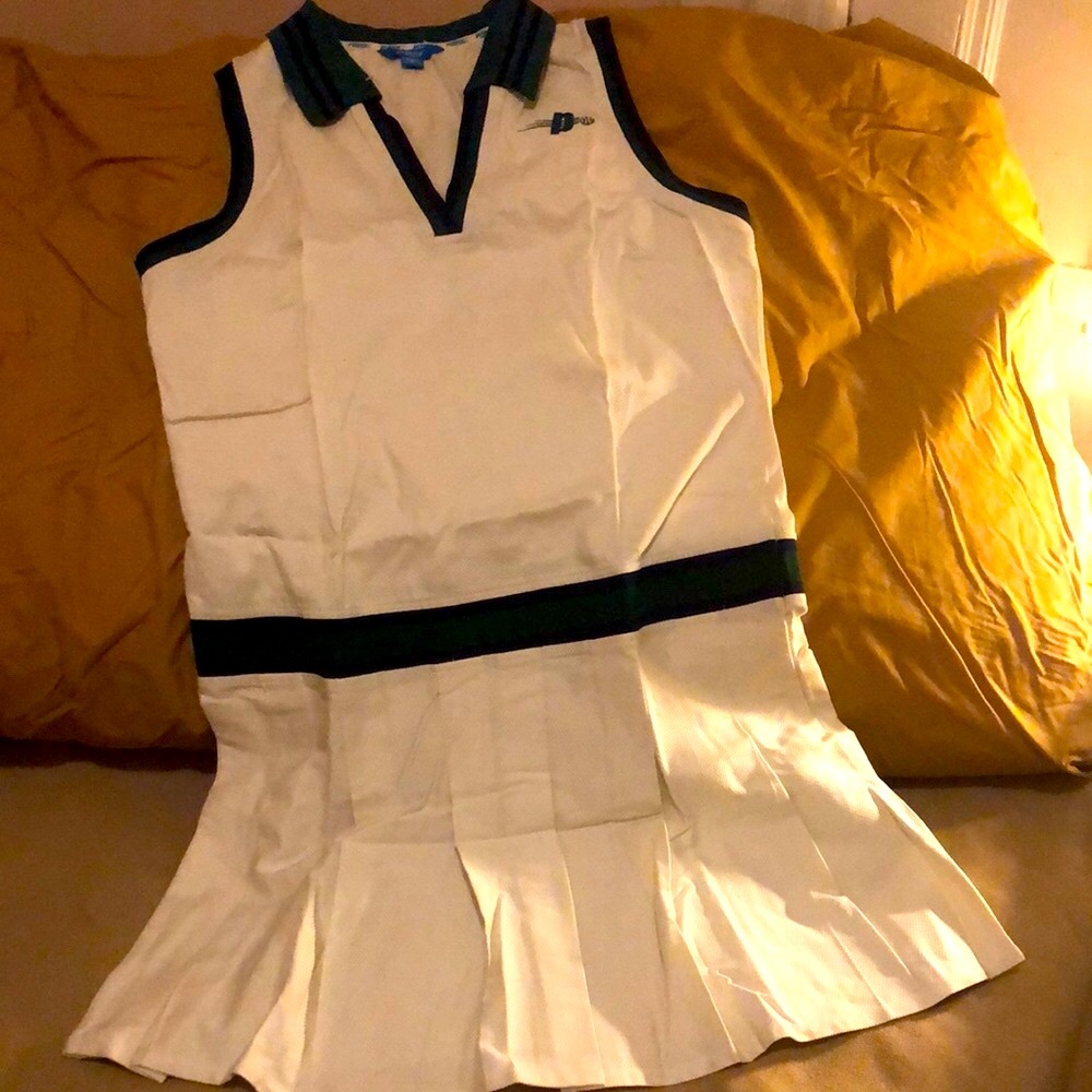 SOLD!!!Prince White Sleeveless tennis style Dress with Green Accents